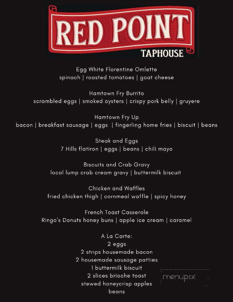 Red Point Taphouse - Smithfield, VA menu_pic