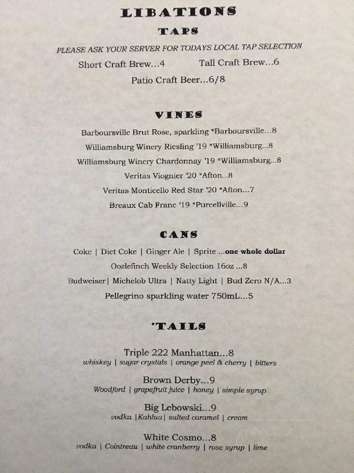 Red Point Taphouse - Smithfield, VA menu_pic