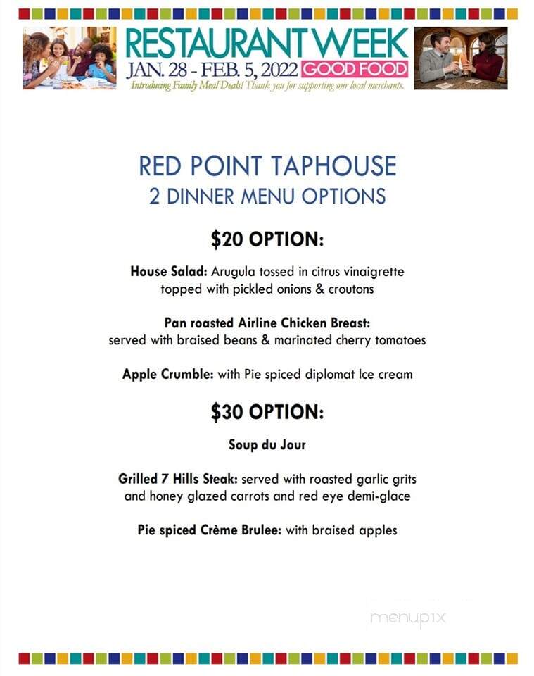 Red Point Taphouse - Smithfield, VA menu_pic