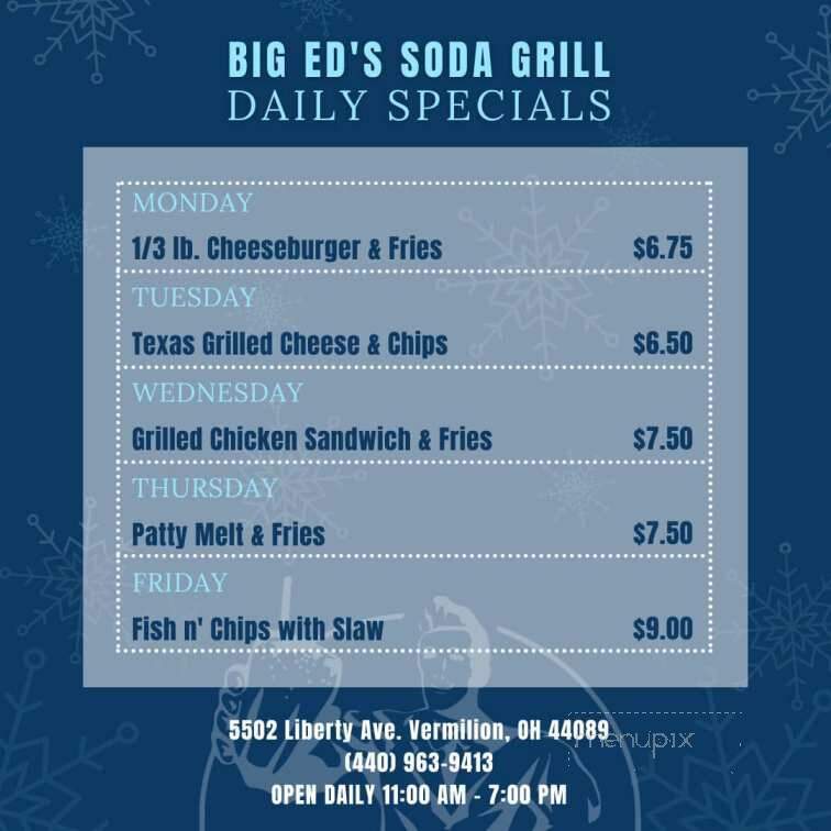 Main Street Soda Grill - Vermilion, OH menu_pic
