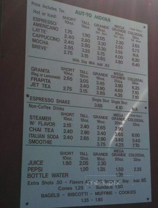 Aut-To Mocha - Cashmere, WA menu_pic