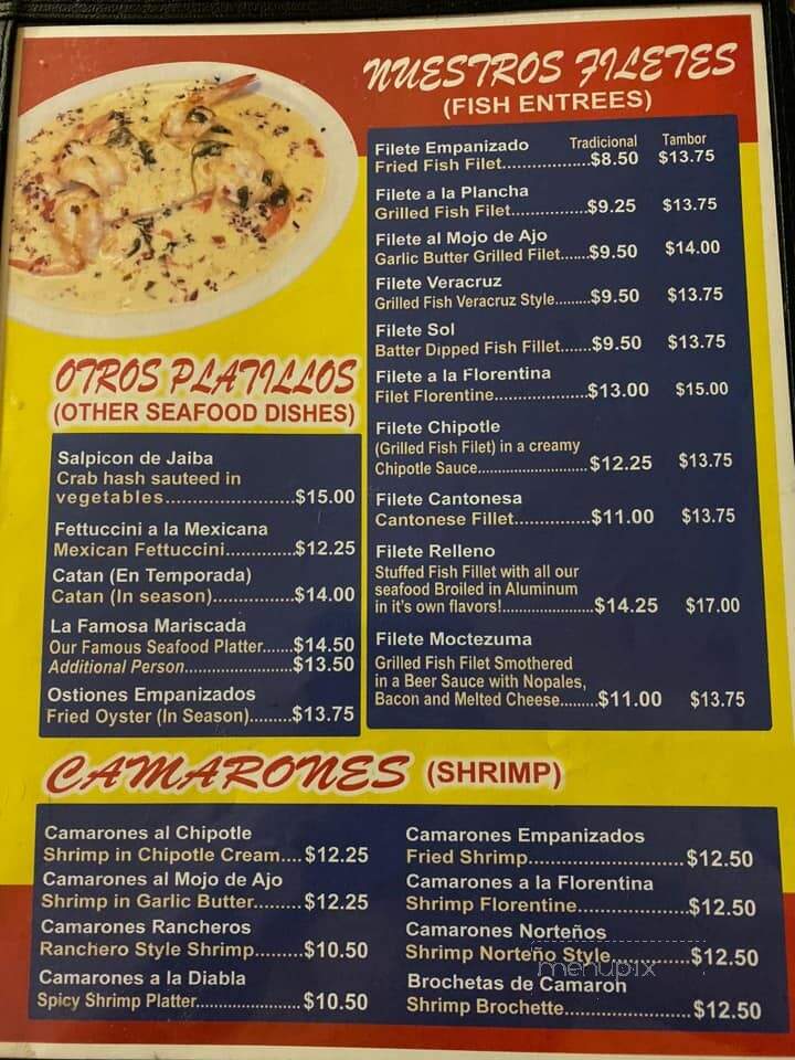 Mariscos de la Rosa - Brownsville, TX menu_pic
