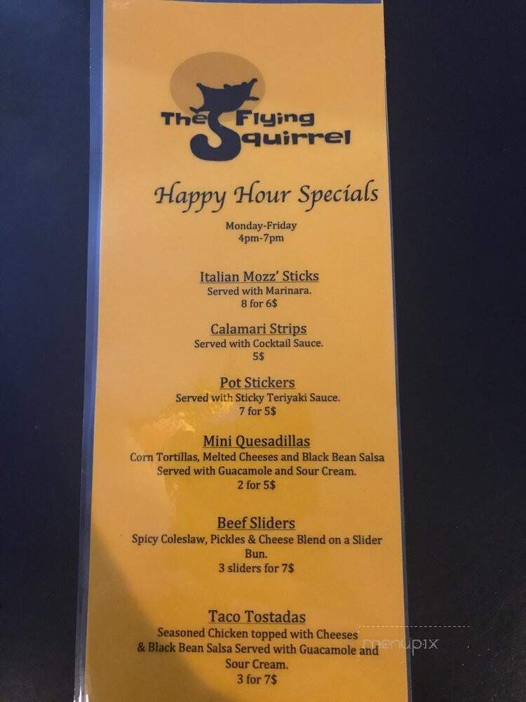 Flying Squirrel - Eugene, OR menu_pic