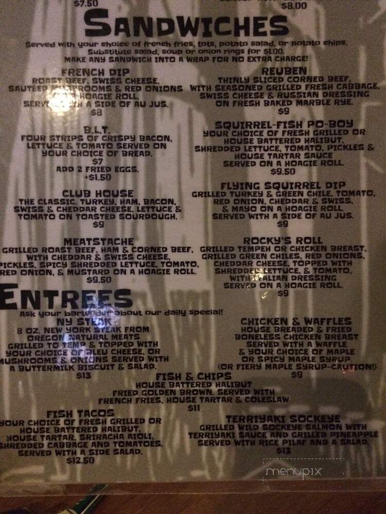 Flying Squirrel - Eugene, OR menu_pic