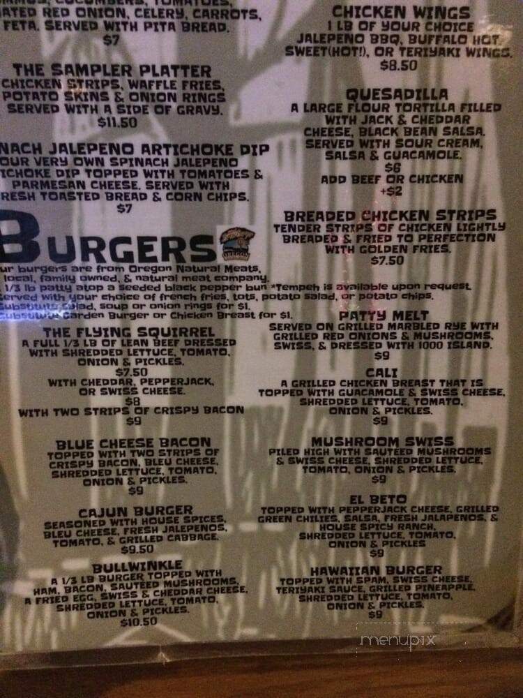 Flying Squirrel - Eugene, OR menu_pic