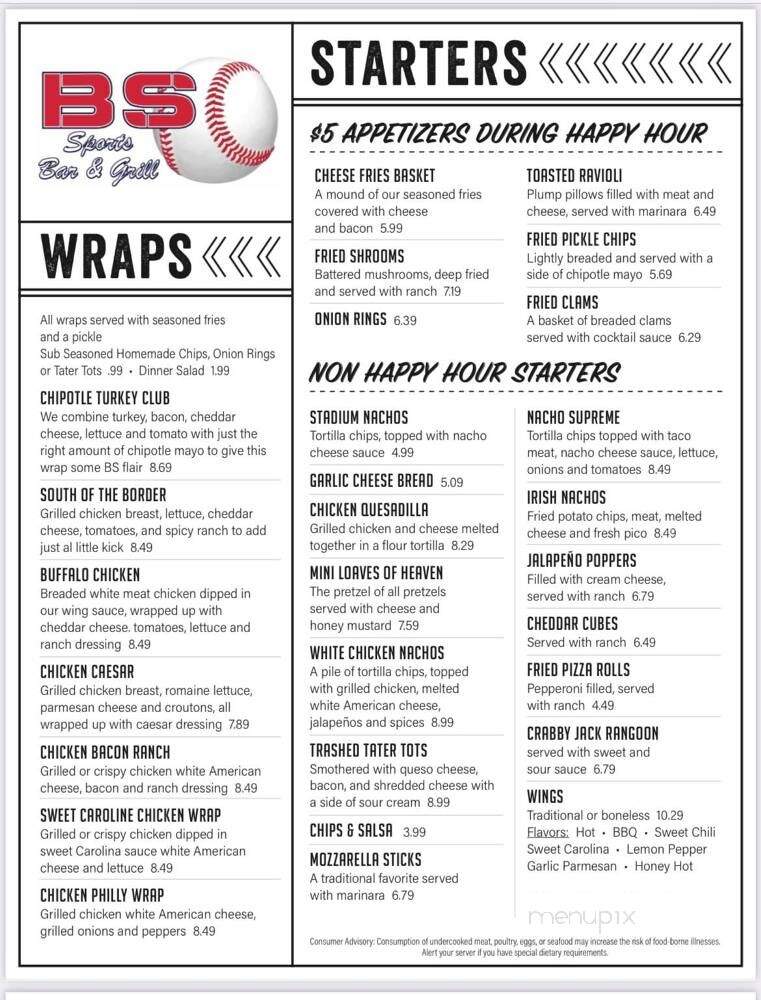 B S Bar & Grill - Saint Ann, MO menu_pic