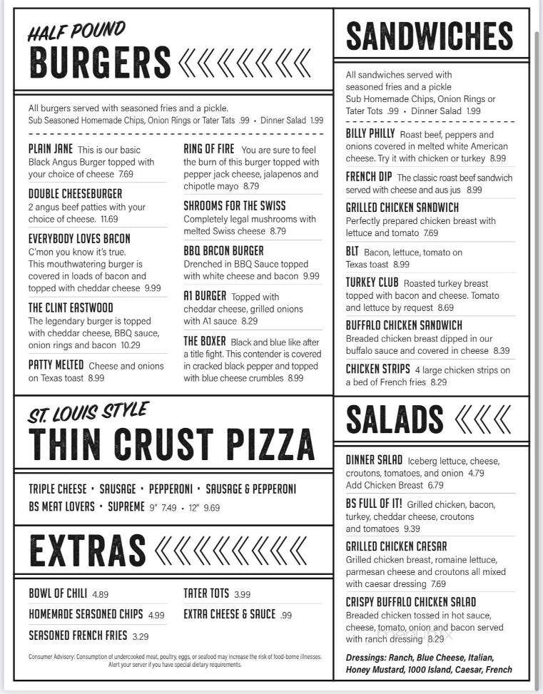 B S Bar & Grill - Saint Ann, MO menu_pic