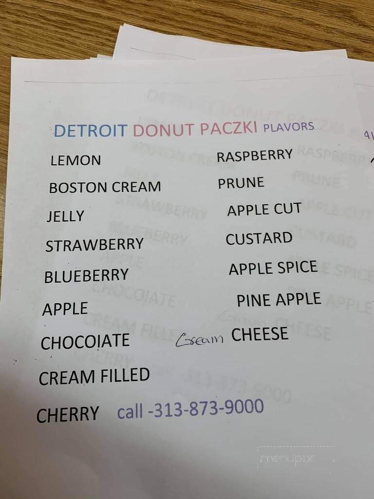 Detroit Donuts - Hamtramck, MI menu_pic