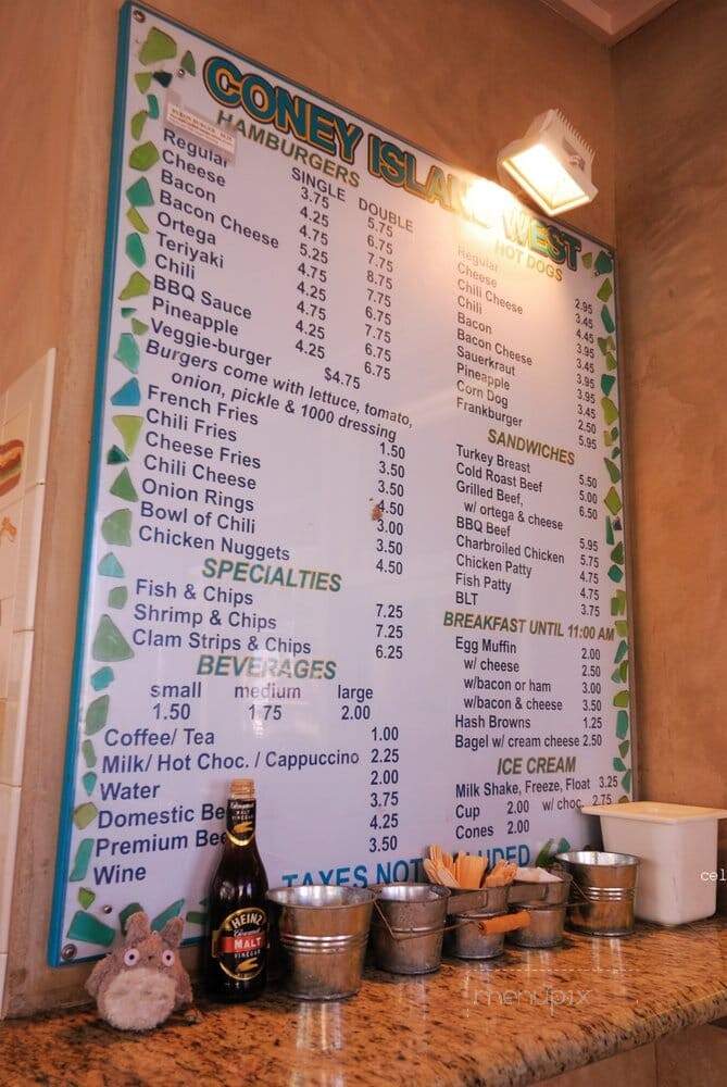 Coney Island West - Avalon, CA menu_pic