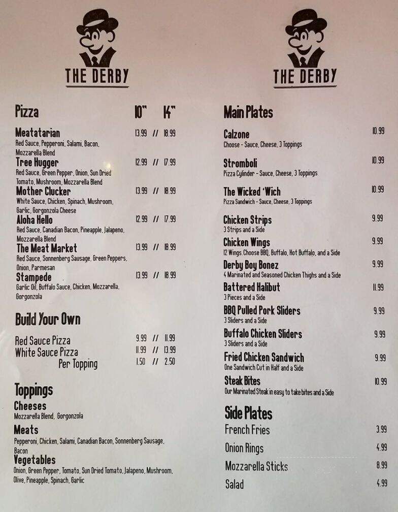 Brown Derby Tavern - Spokane, WA menu_pic