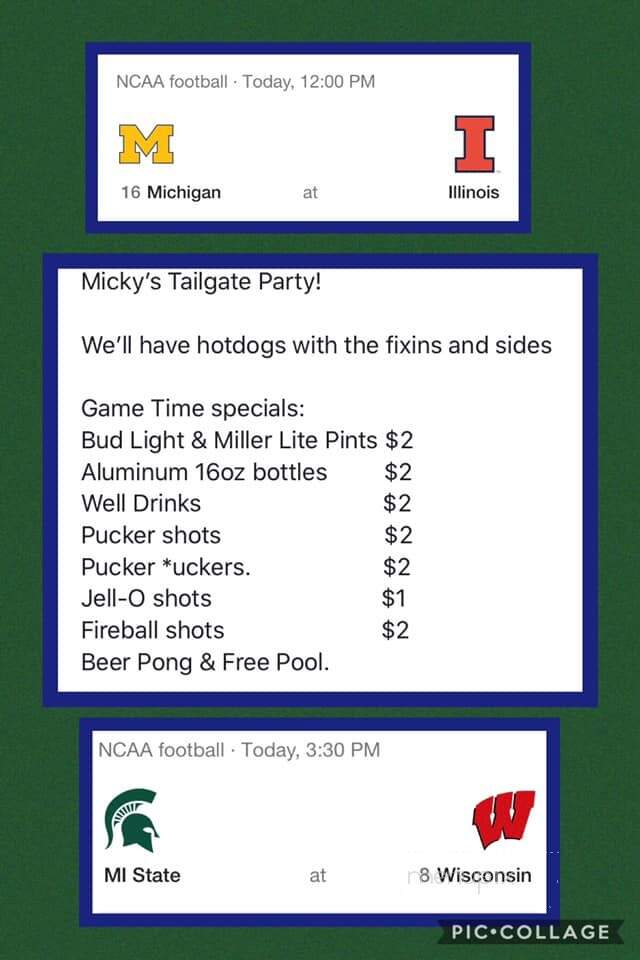 Mickey's Bar - Dewitt, MI menu_pic