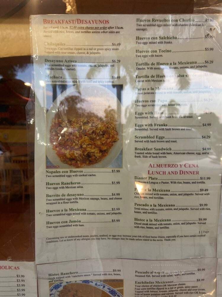 Los Aztecas Restaurant - Florida City, FL menu_pic