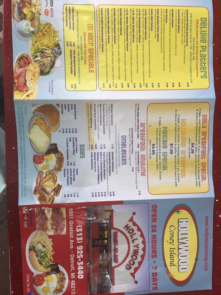 Hollywood Coney Island - Detroit, MI menu_pic