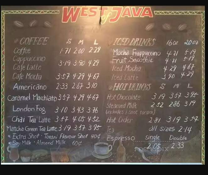 West of Java - North Vancouver, BC menu_pic