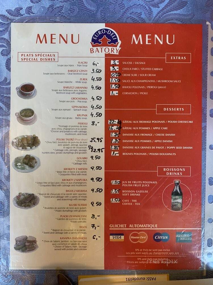 Euro-Deli Batory - Montreal, QC menu_pic