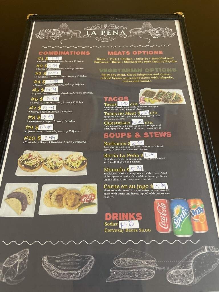 La Pena - Des Moines, IA menu_pic