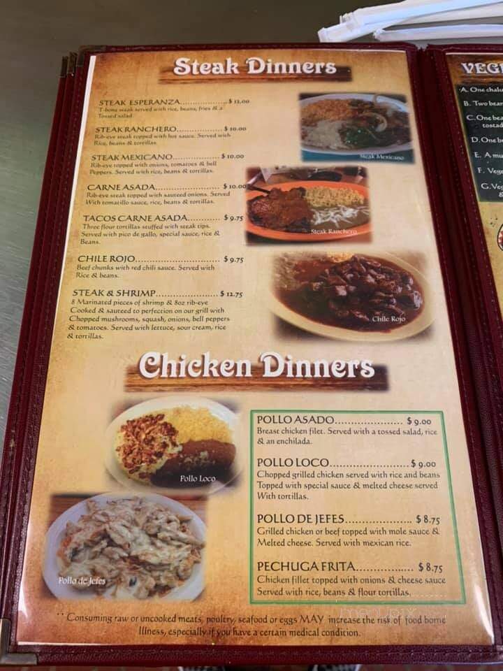 Laesperanza Mexican Restaurant - Middlesboro, KY menu_pic