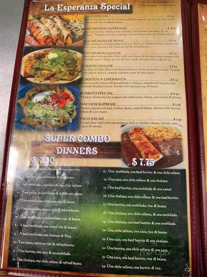 Laesperanza Mexican Restaurant - Middlesboro, KY menu_pic
