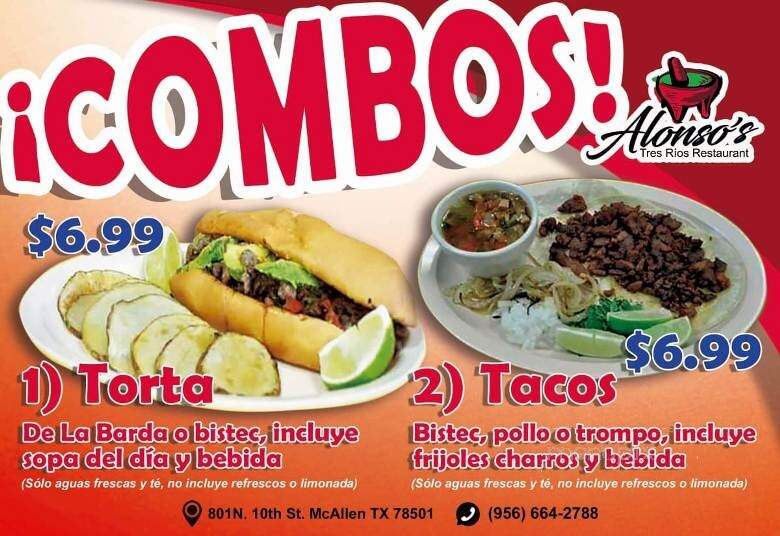 Alonso's Tress Rio Restaurant - Mcallen, TX menu_pic