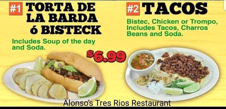 Alonso's Tress Rio Restaurant - Mcallen, TX menu_pic