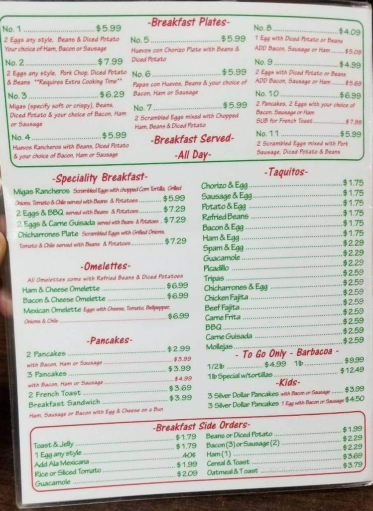 Enrique's Restaurant - Corpus Christi, TX menu_pic