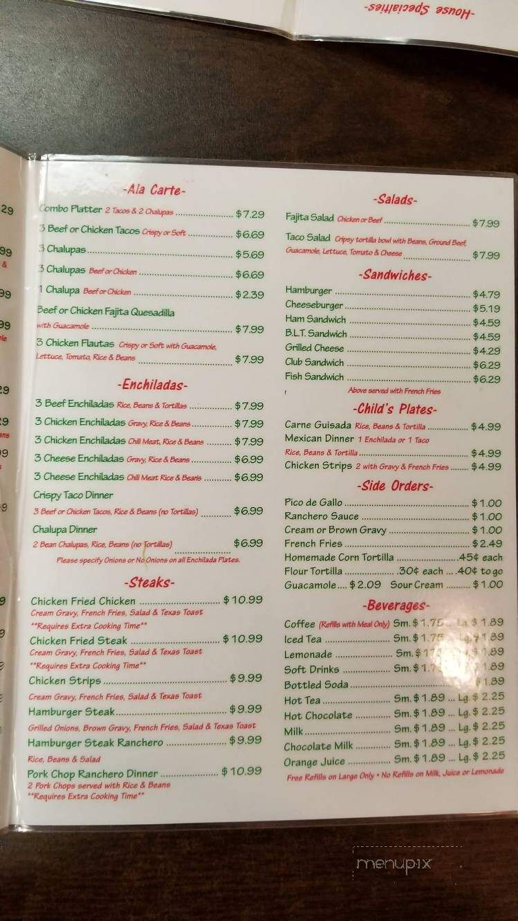 Enrique's Restaurant - Corpus Christi, TX menu_pic
