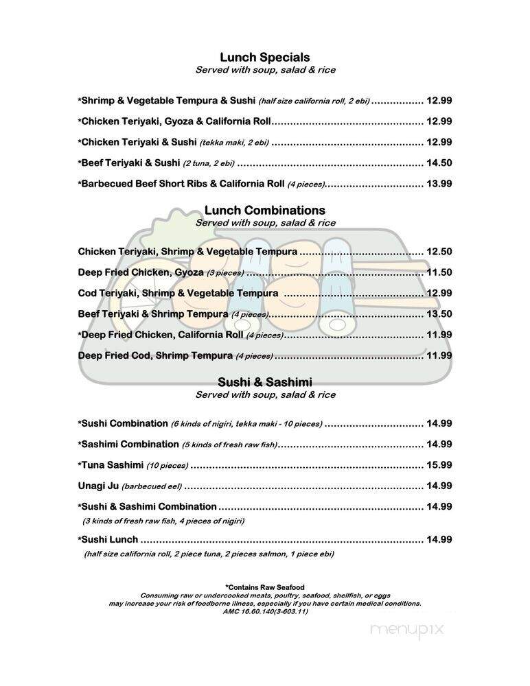 Arigato Japanese Restaurant - Anchorage, AK menu_pic