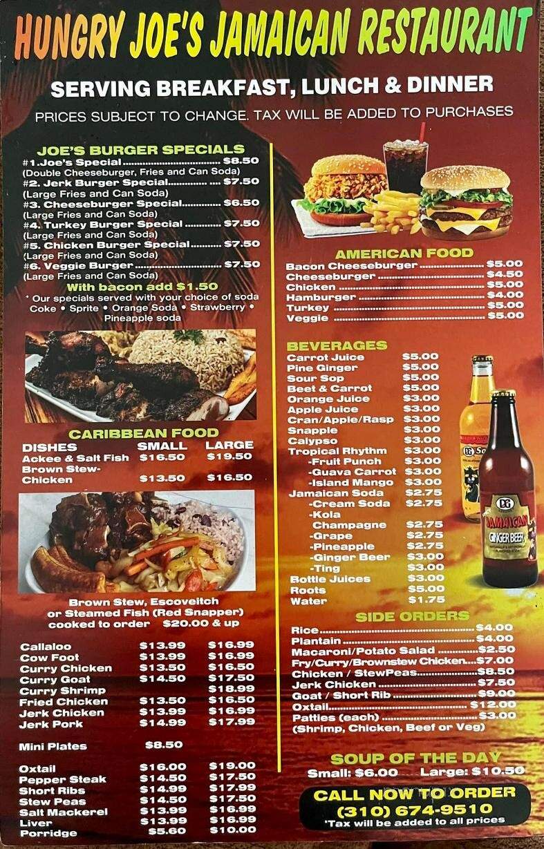 Hungry Joe's Burgers - Inglewood, CA menu_pic