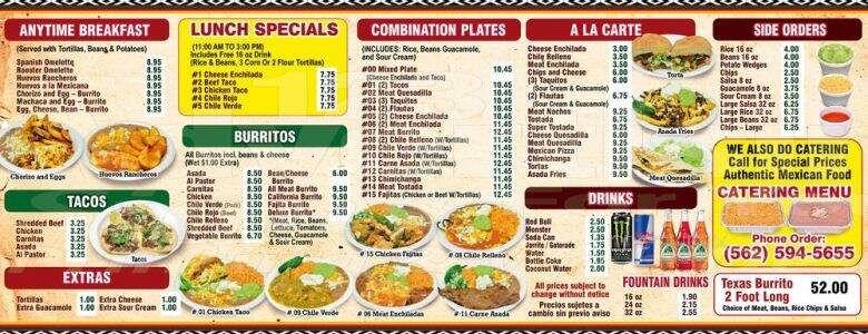 Casitas De Amigos - Los Alamitos, CA menu_pic