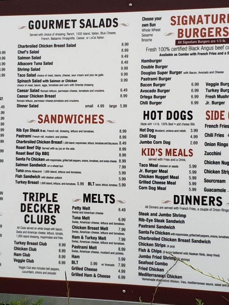 Douglas Drive In Restaurant - Whittier, CA menu_pic