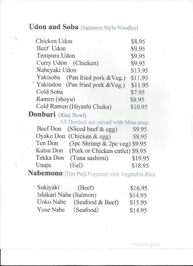 Kyoto Japanese Cuisine - Tustin, CA menu_pic