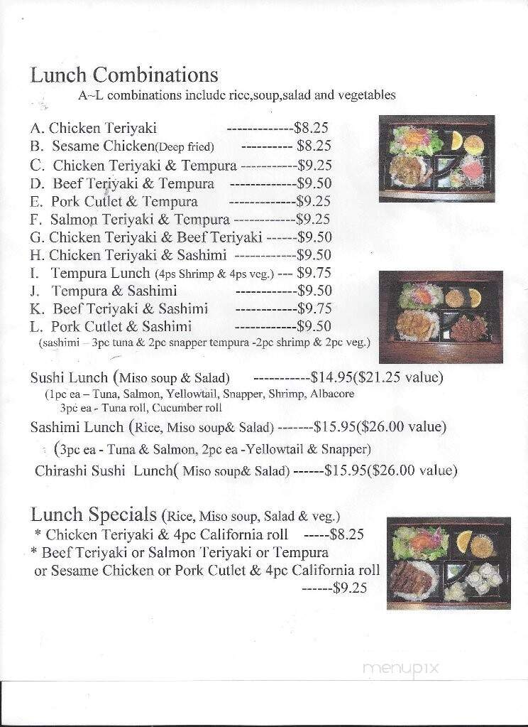Kyoto Japanese Cuisine - Tustin, CA menu_pic