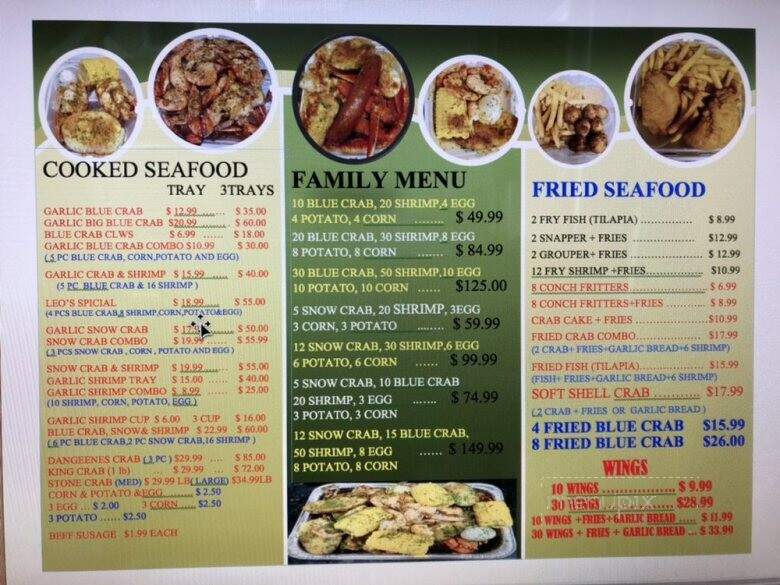 Leo's Crab Shack - West Palm Beach, FL menu_pic