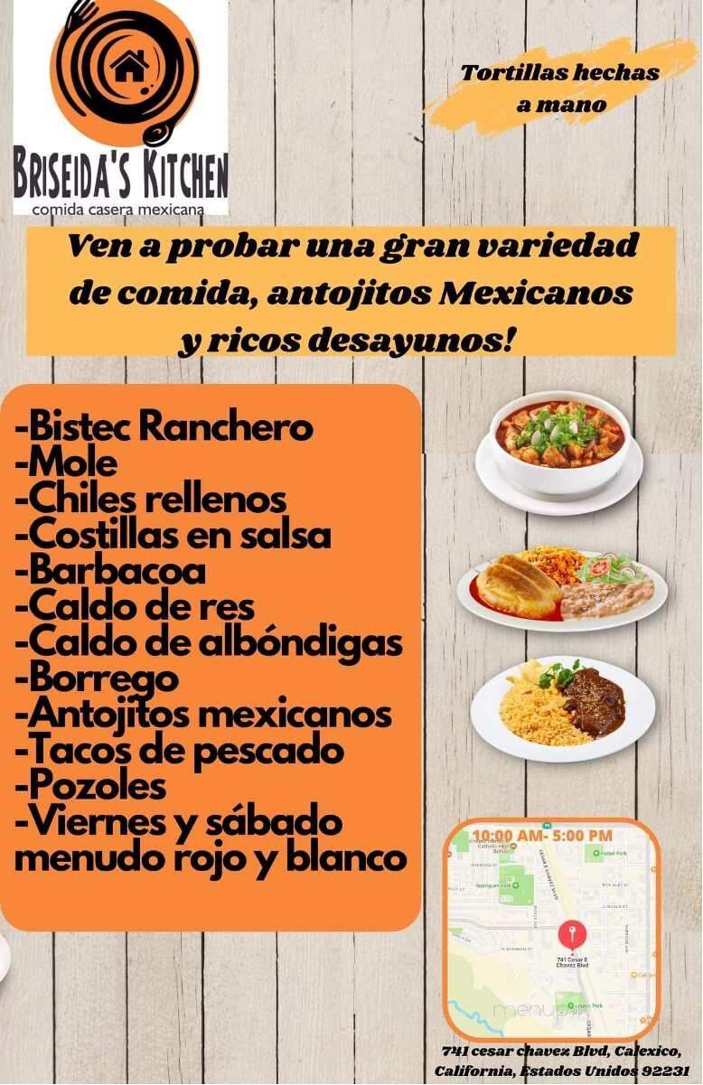 Briseida's Kitchen - Calexico, CA menu_pic