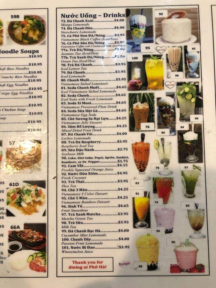Pho Ha Vietnamese Restaurant - Fontana, CA menu_pic