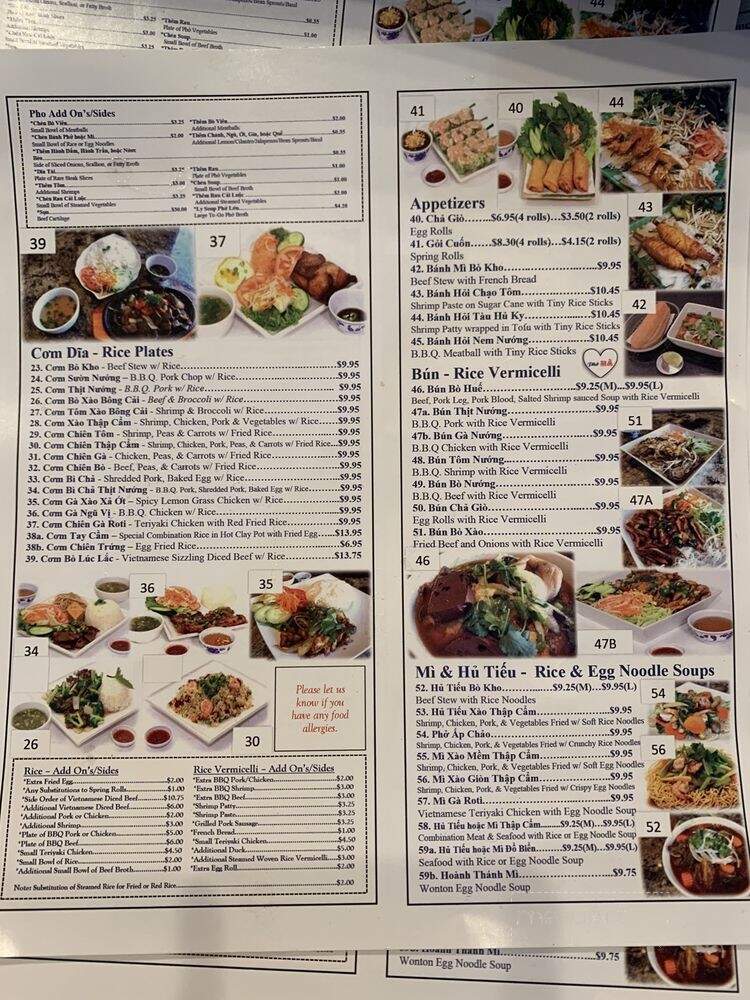 Pho Ha Vietnamese Restaurant - Fontana, CA menu_pic