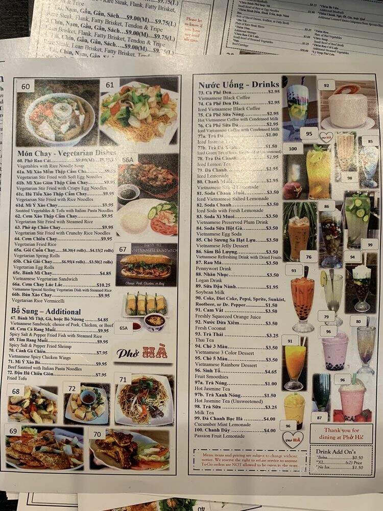 Pho Ha Vietnamese Restaurant - Fontana, CA menu_pic