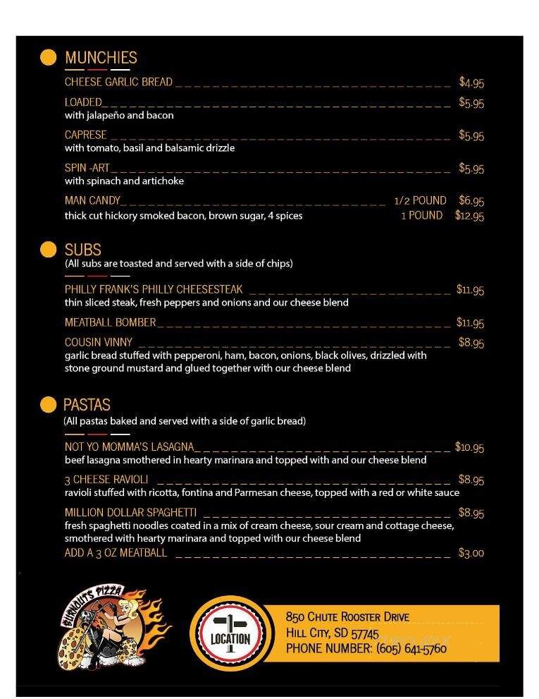 Burnout's Pizza - Hot Springs, SD menu_pic