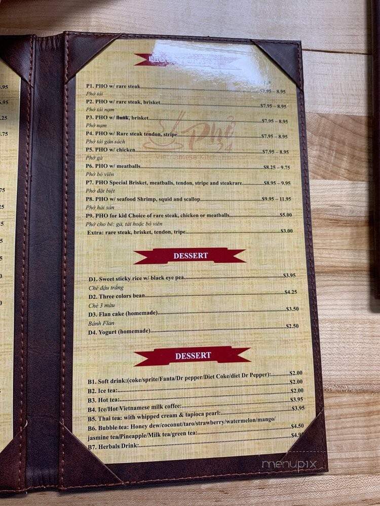Pho 24 - El Paso, TX menu_pic
