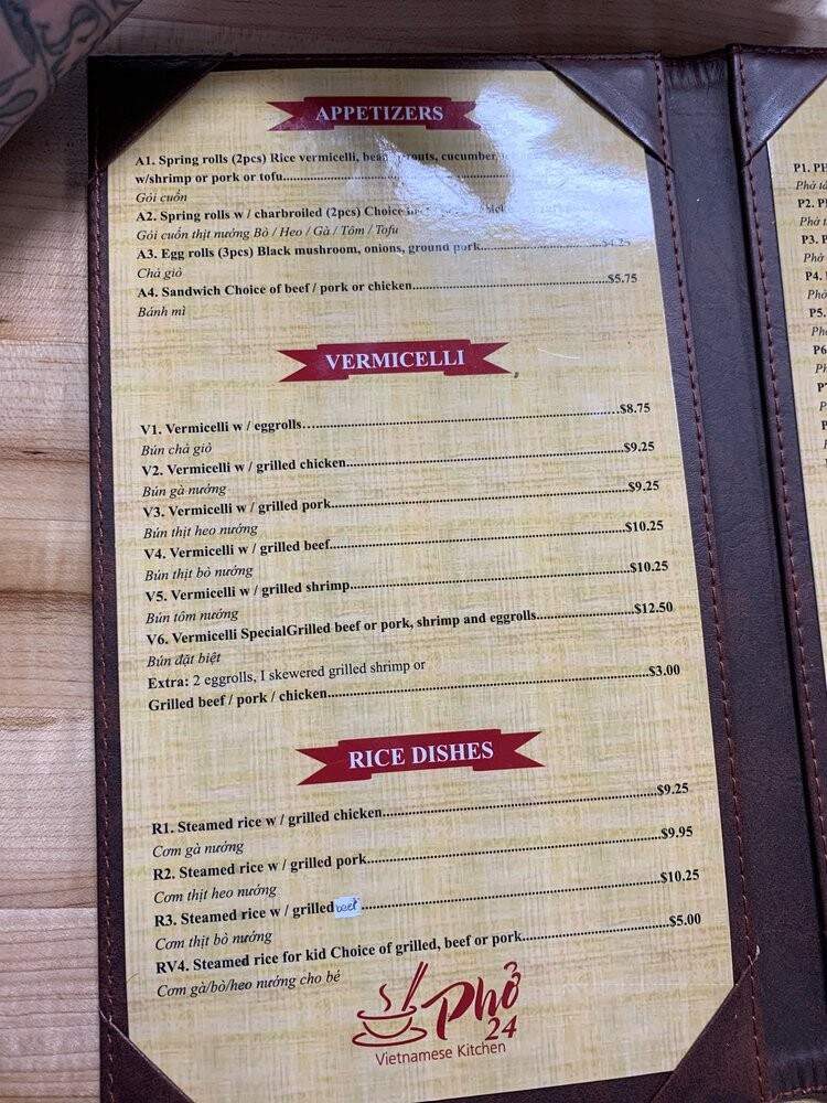 Pho 24 - El Paso, TX menu_pic