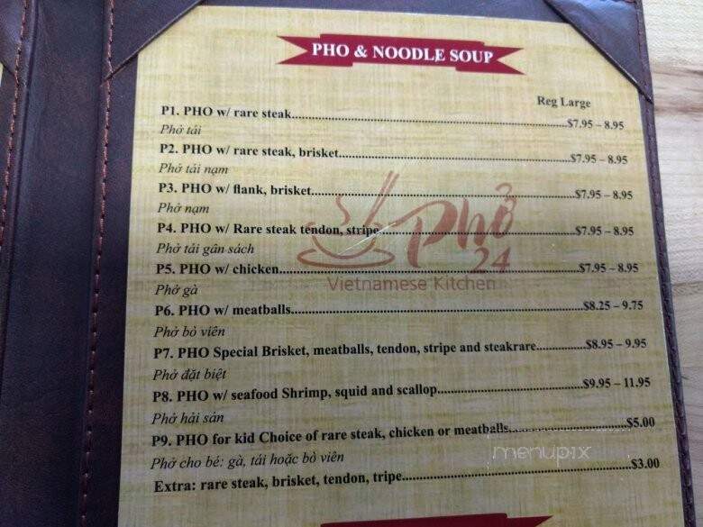 Pho 24 - El Paso, TX menu_pic