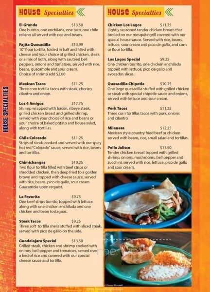 Los Lagos - Spirit Lake, IA menu_pic