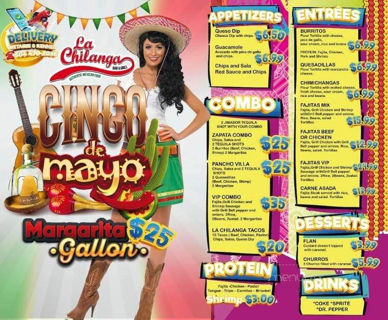 La Chilanga - Kenner, LA menu_pic