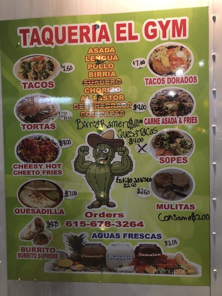Taqueria El Gym - Nashville, TN menu_pic