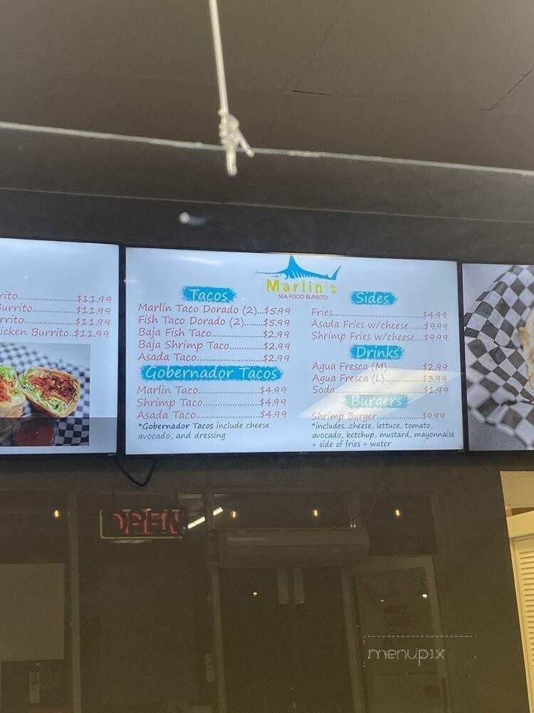 Marlin's Seafood Burrito - Lomita, CA menu_pic