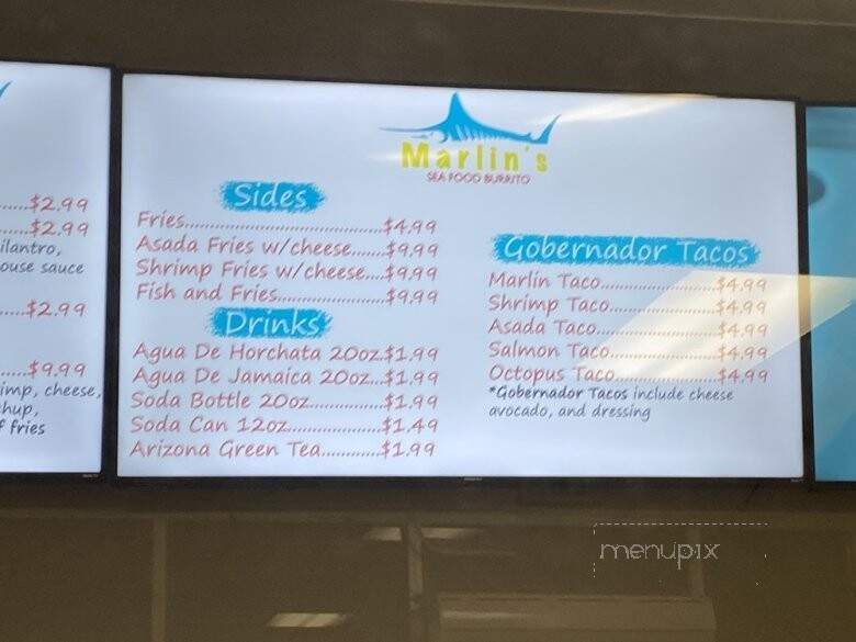 Marlin's Seafood Burrito - Lomita, CA menu_pic
