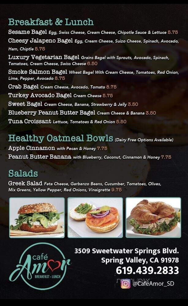 Cafe Amor - Spring Valley, CA menu_pic