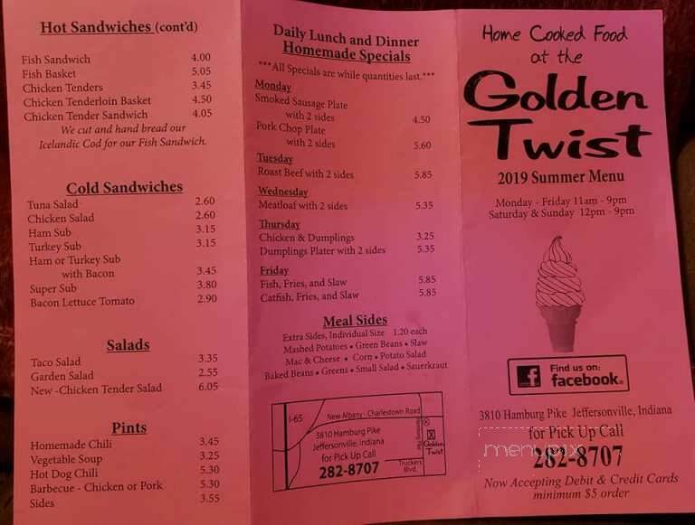 Golden Twist - Jeffersonville, IN menu_pic