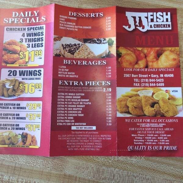 J J Fish & Chicken - Gary, IN menu_pic