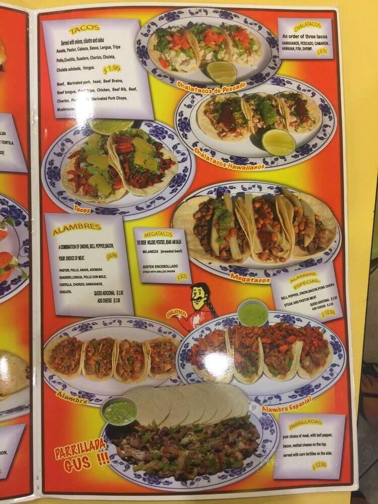 Chalateco - San Jose, CA menu_pic
